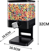 Double Cereal dispenser, vierkante keramische dispenser, versnippert geen granen bij het uitgeven, luchtdicht gesloten, transparant, voor muesli/diervoer/snoep