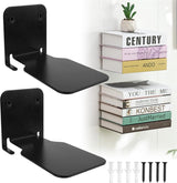 Onzichtbare boekenkast, zwevende boekenkast, metaal, verborgen geboord, gemonteerde boekenkasten, zwevende rekken voor muren, boekorganizers voor slaapkamer, kantoor, keuken, 2 stuks
