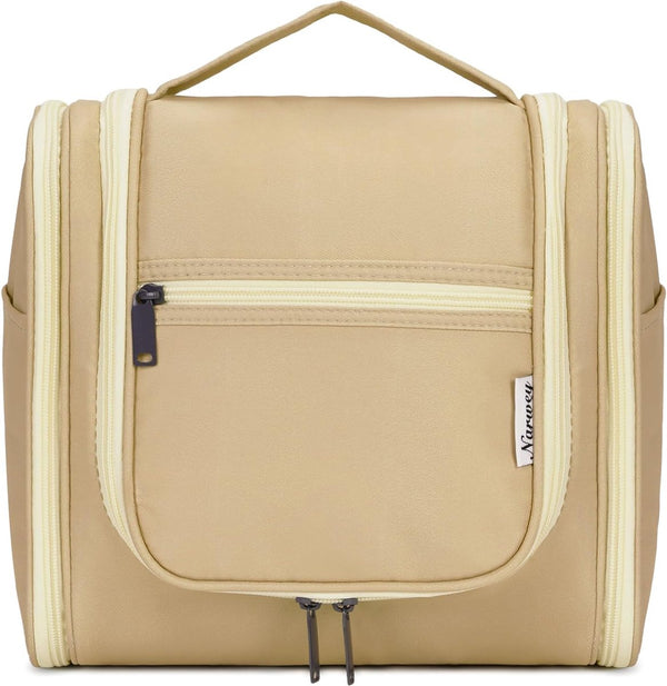 Toilettas voor dames en heren, toilettas voor kinderen, om op te hangen, make-uptas voor mannen, wastas voor vrouwen en meisjes, bruin (grande)