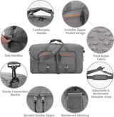 Lichtgewicht opvouwbare reistas Grote sporttas Dames Heren met schoenenvak Reistas Sporttas voor reizen Gym Vakantie Overnachting, B Grijs, reistas