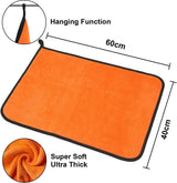 Microvezeldoeken voor de auto, 6 stuks, 400 g/m², multifunctionele pluisvrije handdoek, autoreinigingsdoek, microvezeldoek voor auto, huishouden, keuken, raam, oranje, grijs, 60 x 40 cm