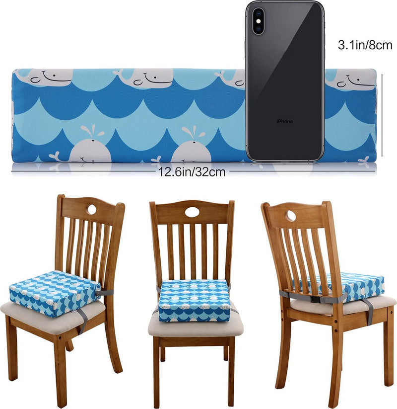 Zitverhoging voor baby's, draagbaar zitkussen, design voor kinderen, blauw/wit