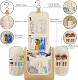 Toilettas voor dames en heren, toilettas voor kinderen, om op te hangen, make-uptas voor mannen, wastas voor vrouwen en meisjes, bruin (grande)