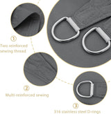 Awning Water-Repellent Rectangular 2.5 x 3 m, Sun Protection Impregnated PES Polyester with UV Protection for Patio, Balcony and Garden, Anthracite