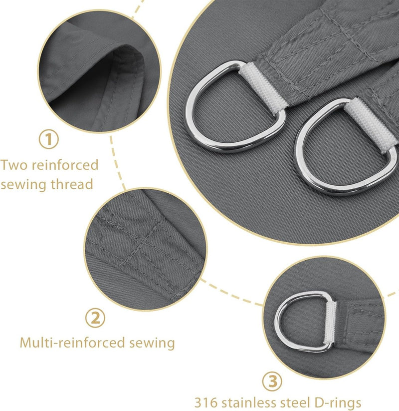 Awning Water-Repellent Rectangular 2.5 x 3 m, Sun Protection Impregnated PES Polyester with UV Protection for Patio, Balcony and Garden, Anthracite