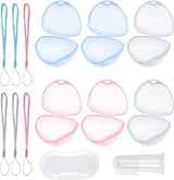 Fopspeenbox voor baby's, draagbaar, 6 transparante fopspeenkastjes, fopspeenkoosje, etui, fopspeenbox, BPA-vrije tepel, shield-etui voor zuigelingen, baby's, reizen, thuis