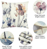 Kussensloop 40 x 40 cm, set van 4 linnen, decoratieve kussenhoezen voor bank, woonkamer, slaapkamer, kantoor, woondecoratie (40 x 40 cm, stijl 1)