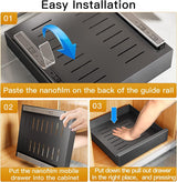 Telescopische lade, uittrekbare lade-opbergrekken voor keukenkasten, uittrekbare lade (25 cm B x 43 cm D x 9 cm H), boren en spijkeren niet nodig