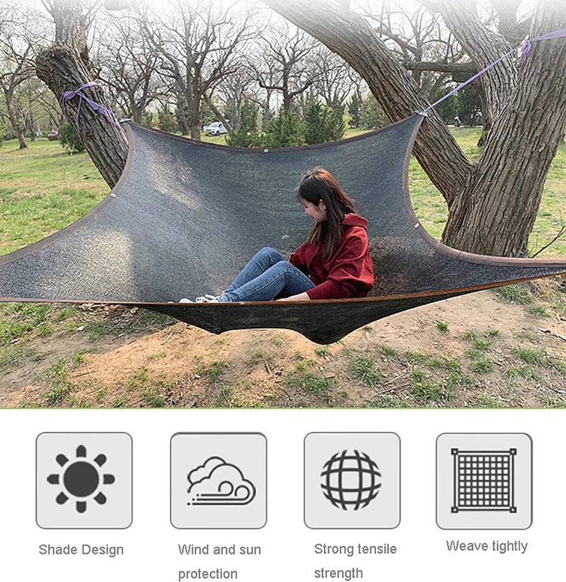 Rechthoekig zonnezeil, voor balkon, schaduwnet voor broeikas, blokkeert effectief zonlicht en uv-stralen, de lucht kan op en neer circuleren, 3 x 6 m, zwart