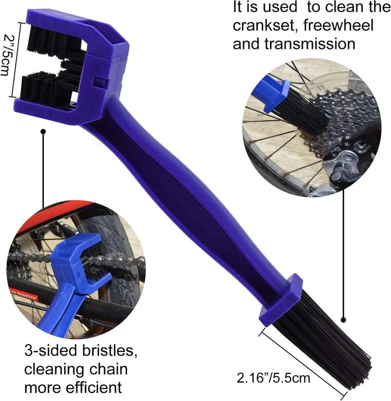 Fietsreinigingsset, 10-delige fietsreinigingsborstels voor fietsketting, banden, kettingwiel, vuile reiniging voor hoekvlekken, geschikt voor alle fietsen