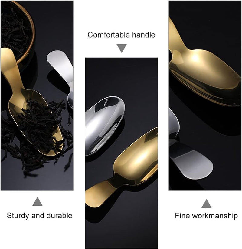 3 stuks gouden roestvrij stalen lepels, gouden dessertlepel, theelepel, theelepel, theelepel, theelepel, theelepel, meelschep, mini-schep, Kerstmis, kinderen, slabestek voor specerijen, zout