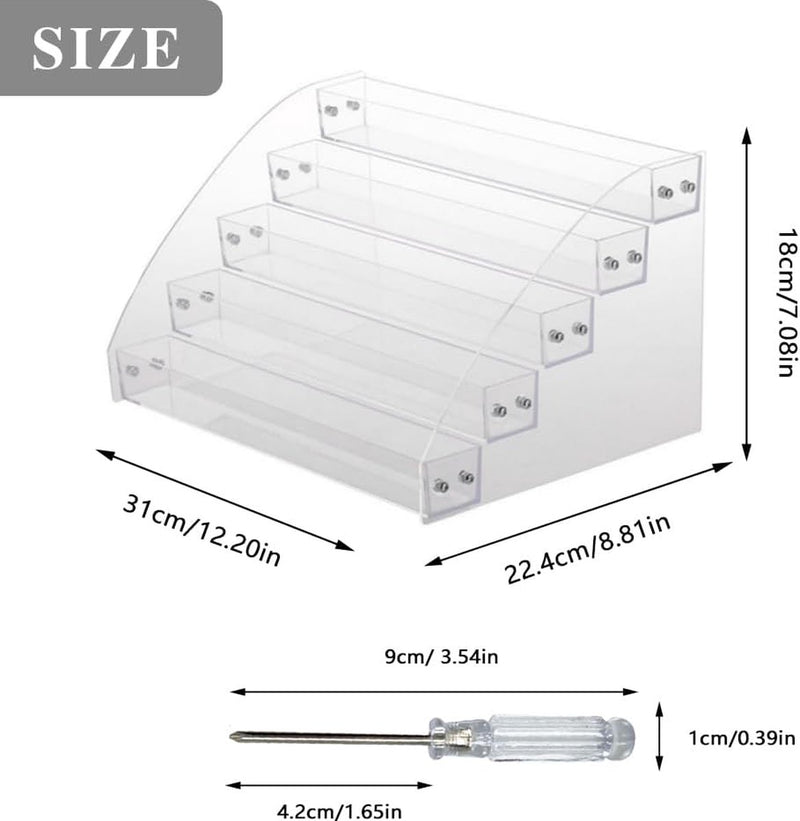 5 lagen acryl nagellak organisator houder, transparante nagellak opslag, nagellak plank voor badkamer, cosmetische opslag