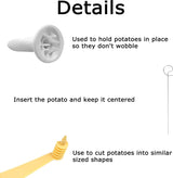12 stuks spiraalsnijder, aardappelspiraalsnijder, aardappeltornado snijder, kan worden gebruikt voor aardappelgrillfeesten, frietjes, feestjes enz