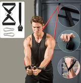 Fitnessbandenset pull-up weerstandsbanden in 5 verschillende treksterktes – expanderbandenset incl. optrekband, weerstandsbanden, handgrepen, voetlussen, deuranker, draagtas