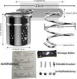 Föhnhouder roestvrij staal, haardrogerhouder zonder boren, zelfklevende houder, glanzend gepolijst roestvrij staal (föhnhouder)