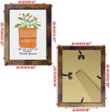 Set van 7 fotolijsten 20x25 cm bruin frame rustiek, vintage fotolijst houtlook met PS-plaat, horizontale of verticale wand en tafelfotolijst