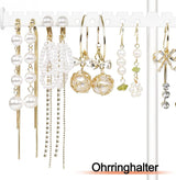 Sieradenstandaard, in hoogte verstelbaar, kettingstandaard, sieradenhouder, sieradenopslag met dienblad, fluwelen doos, kan worden gebruikt als ringhouder, oorbelstandaard, sieradenstandaard,