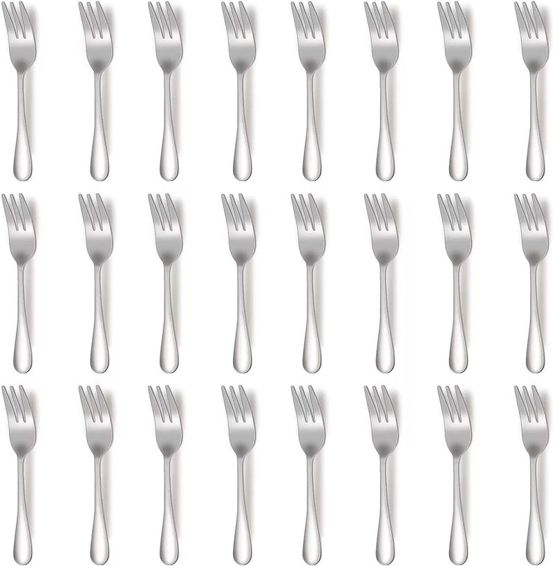 24 stuks 14,5 cm taartvorken, dessertvorken, roestvrij stalen set
