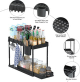 Plank voor onder de gootsteen Uittrekbare kastorganizer onder 2 lagen met 4 haken en 1 hangende bekerlift met voor keukens