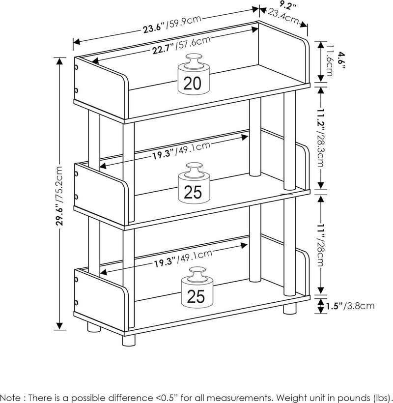 Turn-N-Tube 3-laags gereedschapsloze vrijstaande multifunctionele displaystandaard, espresso