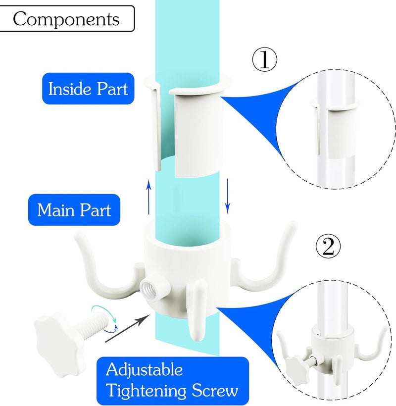 Parapluhouder balkonreling, parasolhouder balkonreling, parasolhouder balkon Kan worden gemonteerd op balkons, stoelen, stands, balustrades (zwart)