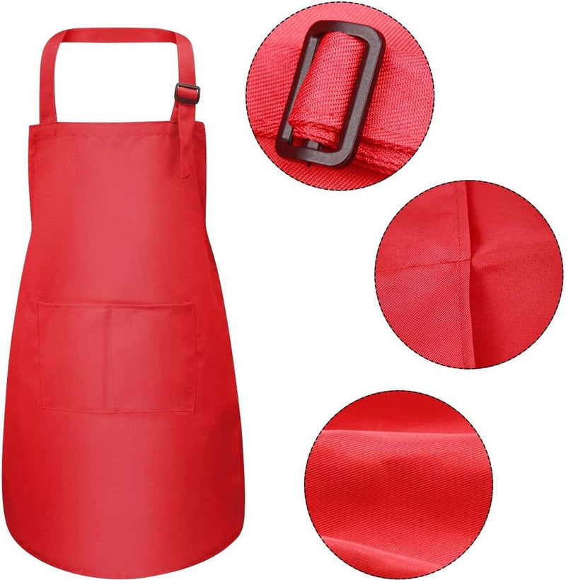 2 stuks kinderschorten met zakken, verstelbaar kookschort voor peuters, voor jongens en meisjes, keukenschort schilderschort, kinderkunstenaarsschort om te knutselen, schilderen, bakken, koken (7-13 jaar)