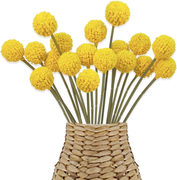 18 stuks droogbloemen, gedroogde bloemen, kunstbloemen, natuurlijke bloemen, gedroogde decoratieve bloemen, kunstbalbloemen, voor bloemstukken, bruiloft, thuis, hoge vaas