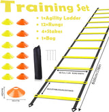 Agility Ladder Voetbaltrainingsapparatuur Kinderen, Voetballaddertraining met 4 haringen voor jeugd, Snelheidsladder, Trainingsladder, Oefenladder voor voetbal, Rugby, Tennis, Basketbal