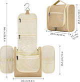 Toilettas voor dames en heren, toilettas voor kinderen, om op te hangen, make-uptas voor mannen, wastas voor vrouwen en meisjes, bruin (grande)