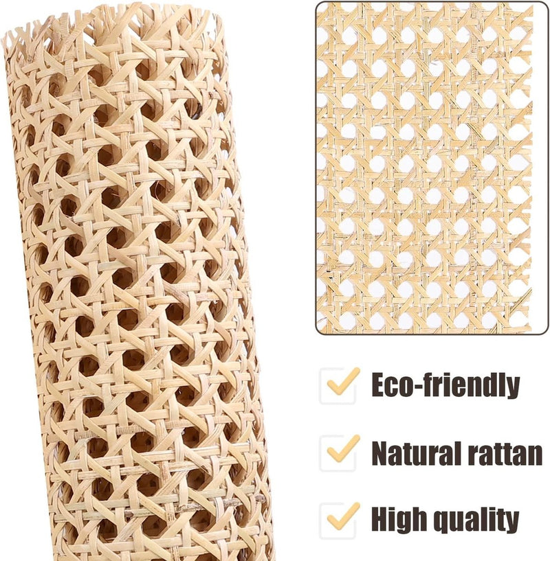 1 rol cane geweven rotan, 55 cm x 1 m, natuurlijke rotan weefselrol voor caning-projecten, mesh, rotan weefsel voor meubels, stoelen en kasten
