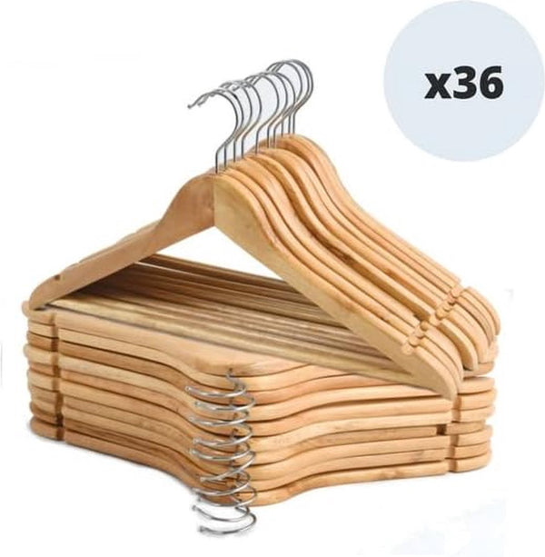 Houten kleerhangers - 36 stuks