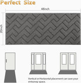 Deurmat voor binnen en buiten, 50 x 120 cm, vuilvangmat, antislip voetmat, binnen, wasbaar, voor binnen, deurmatten, huisdeur, dun, voor ingang, hal, tuin, binnen, huisdier, grijs