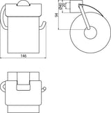 Rondo 2 toiletpapierhouder, chroom, wc-papierhouder, met deksel, rolhouder, wandmontage