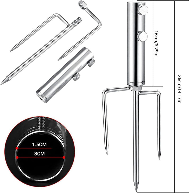 Gazondoorn voor parasol, afneembare grondpen, parasolspies, grondpen, parasolhouder, vloer, parasolstandaard, parasol met 4 haringen, voor strand, gras, zand, tuinparasol
