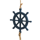 3 x hangdecoratie maritiem - decoratie om op te hangen - stuurwiel, anker en vissen van hout met schelpen - hangdecoratie (3 stuks - 100 cm)