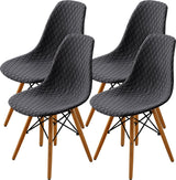 Eetkamerstoelen Covers 2/4/6 stuks, stijl shell eetkamerstoel Mid Century moderne stoel sipcover, gewatteerde dining accent side stoelhoezen (grijs, 4 stuks)