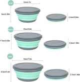 Opvouwbare kom, 3 stuks, siliconen, draagbare opvouwbare kom, campingvershouddozen, ronde vershouddoos, opvouwbare fruitslakom voor kamperen, wandelen, keuken, school buiten, 300/600/1000 ml