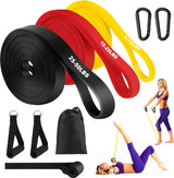 Weerstandsbanden, fitnessbanden met 3 weerstandsniveaus, weerstandsbanden met deuranker en handgrepen, fitnessbanden voor fitness/yoga/krachttraining voor mannen en vrouwen