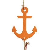 3 x hangdecoratie maritiem - decoratie om op te hangen - stuurwiel, anker en vissen van hout met schelpen - hangdecoratie (3 stuks - 100 cm)