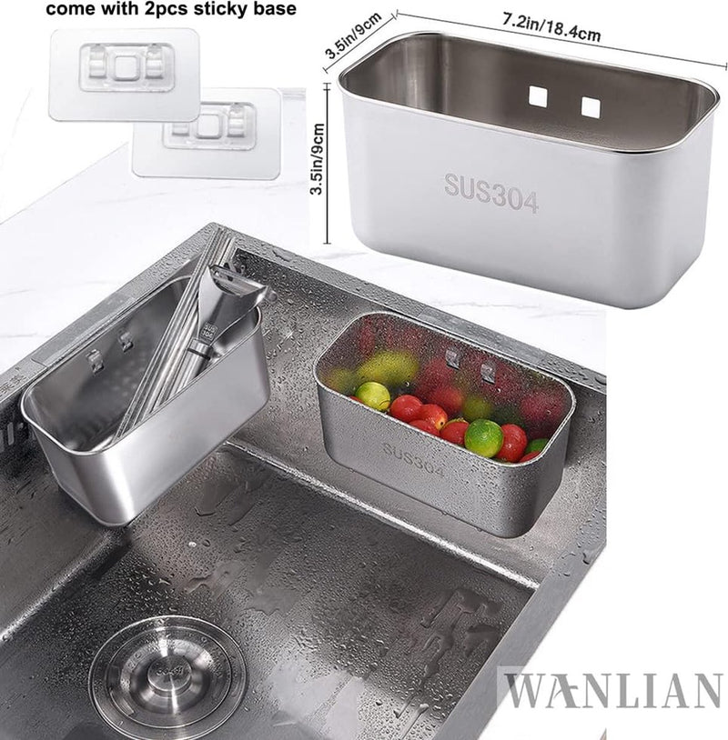 Roestvrijstalen druppelmand Gootsteenfilterkom Gootsteenzeefmand voor groenten Fruit Keukenafval