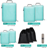 Koffer-organizerset, 9 stuks, Packing Cubes, waterdichte reis-kledingtassen, verpakkingskubus, uitbreidbare paktassen, bagage-organizer voor reizen of thuis blauw