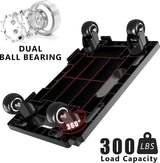 Transportrollenset, 200 kg draagvermogen, meubeltransportwagen, koppelbaar, verplaatshulp, meubeltransportwielen, zwart, 1 stuk