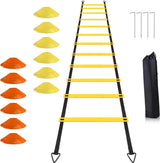 Agility Ladder Voetbaltrainingsapparatuur Kinderen, Voetballaddertraining met 4 haringen voor jeugd, Snelheidsladder, Trainingsladder, Oefenladder voor voetbal, Rugby, Tennis, Basketbal