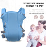 Buikdrager voor baby's, verstelbaar, ademend, draagband voor baby's van 3,5-15 kg, hemelsblauw, babydrager