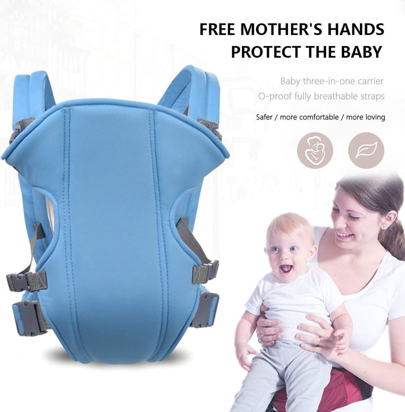 Buikdrager voor baby's, verstelbaar, ademend, draagband voor baby's van 3,5-15 kg, hemelsblauw, babydrager