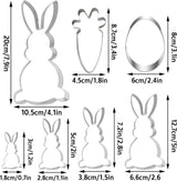 uitsteekvormpjes set paaseieren hazen groot 20,5 cm koekjessnijder Pasen hazen uitsteker set koekjes uitsteker haas uitsteekvormpjes Pasen voor bakken kinderen