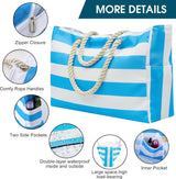 Strandtas XXL-familie, badtas dames reiscadeau boodschappentas strandtas met ritsvakken opvouwbaar lichtgewicht voor vakantiereizen