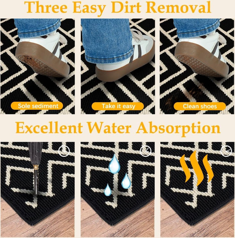 Deurmat voor buiten, tapijtvuilvangmat, deurmat voor entree, voordeur, terras, hal, tuin (3#, 80 x 120 cm)