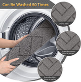 Deurmat voor binnen en buiten, 50 x 120 cm, vuilvangmat, antislip voetmat, binnen, wasbaar, voor binnen, deurmatten, huisdeur, dun, voor ingang, hal, tuin, binnen, huisdier, grijs