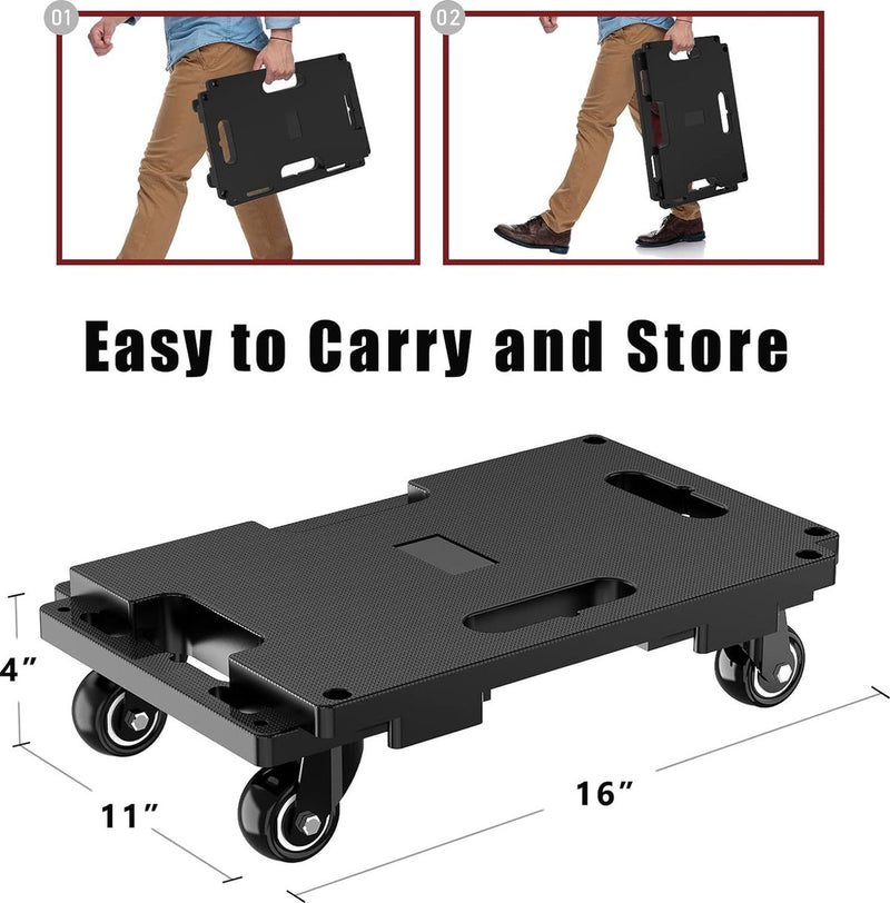 Transportrollenset, 200 kg draagvermogen, meubeltransportwagen, koppelbaar, verplaatshulp, meubeltransportwielen, zwart, 1 stuk
